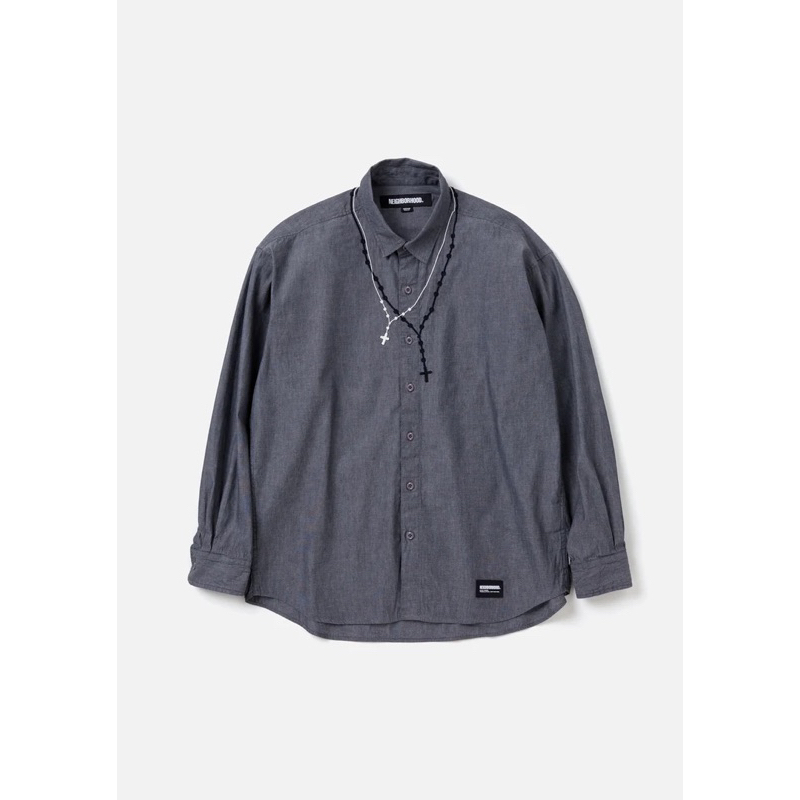 全新24SS NEIGHBORHOOD DOUBLE CROSS EMBROIDERY SHIRT LS 十字 全新24SS NEIGHBORHOOD DOUBLE CROSS EMBROIDERY SHIRT LS 十字