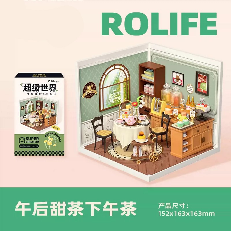 現貨 ️robotime Rolife 超級世界 含燈 Diy手工小屋 袖珍屋 益智拼裝 兒童生日禮物 桌面擺件裝飾 蝦皮購物