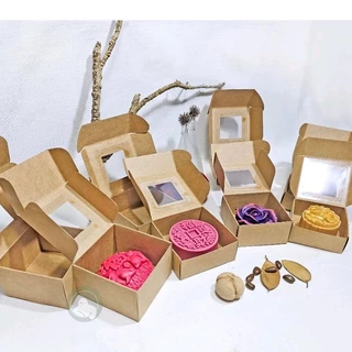 【皂安。自造~現貨】開窗牛皮紙盒 包裝盒 包裝糖果 餅干 手工皂 交換禮物 聖誔禮物