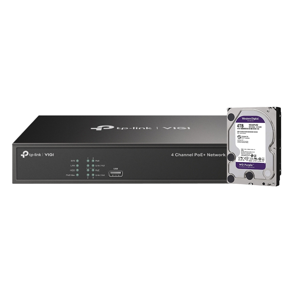 TP-LINK VIGI NVR1004H-4P 4路 網路監控主機 + WD 4TB 監控專用硬碟 昌運監視器 | 蝦皮購物