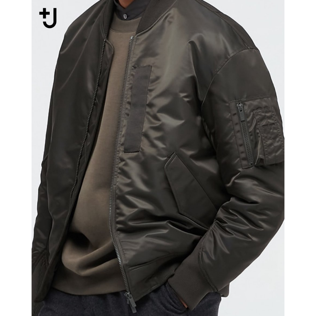 現貨UNIQLO +J HYBRID羽絨寬版MA-1飛行外套JIL SANDER 445765 GRAY灰XS