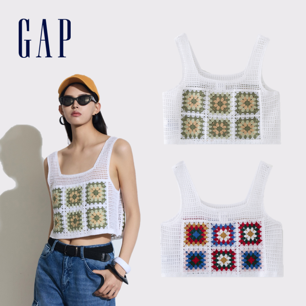Gap 女裝 短版方領針織背心-多色可選(876150) | 蝦皮購物