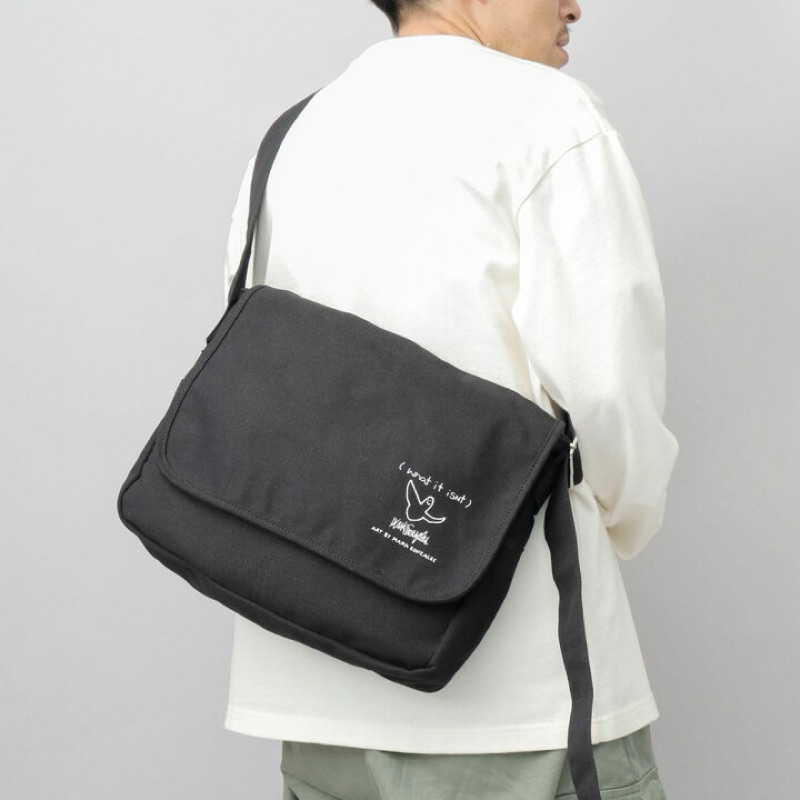 MARK GONZALES - 2H9-63111 MESSENGER BAG 帆布側背包(黑色