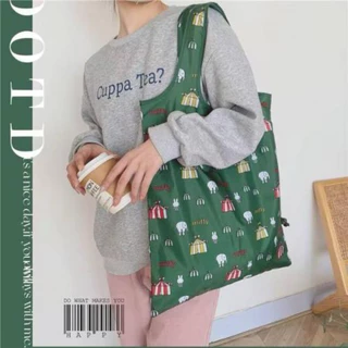 🍎**現貨🍎 出口日本 綠色米菲兔大容量可折疊單肩包購物袋（1入）