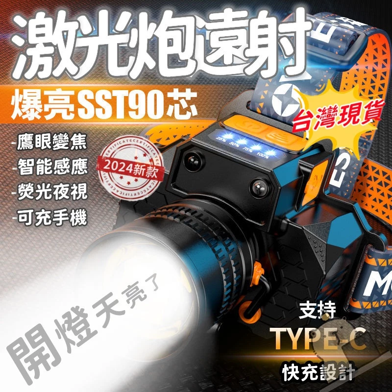 戶外遠射燈 99999K爆亮燈 感應頭燈 強光頭燈 變焦頭燈 頭戴式探照燈