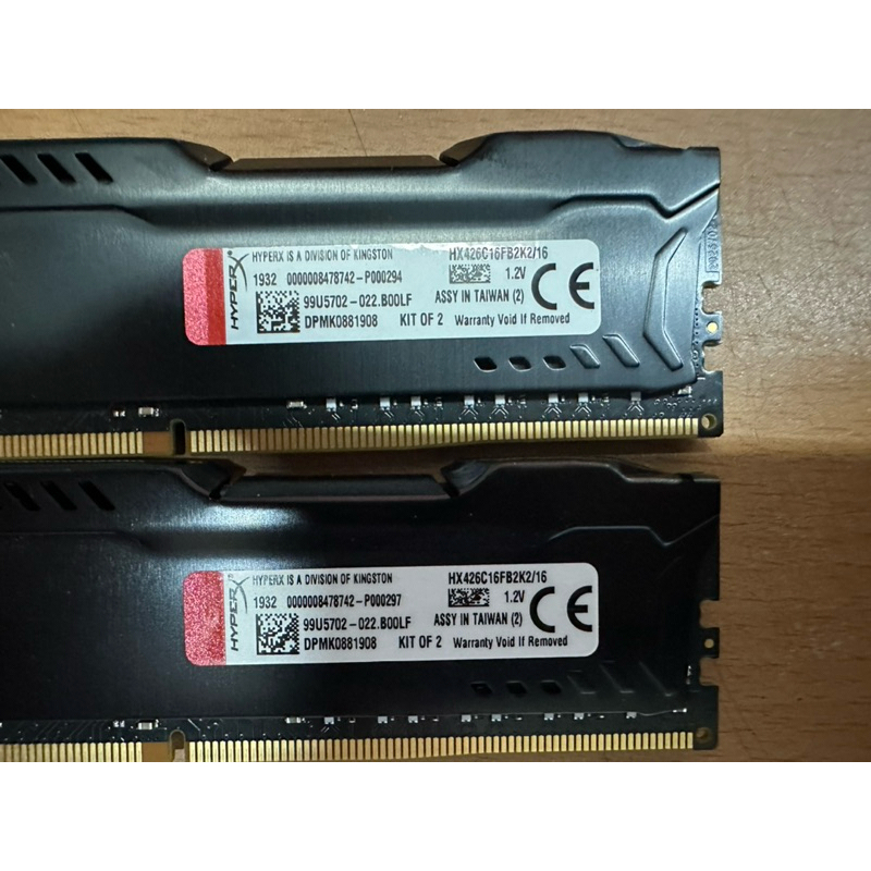 金士頓HyperX Fury DDR4 2666 8G*2/HX426C16FB2K2/16超頻記憶體RAM