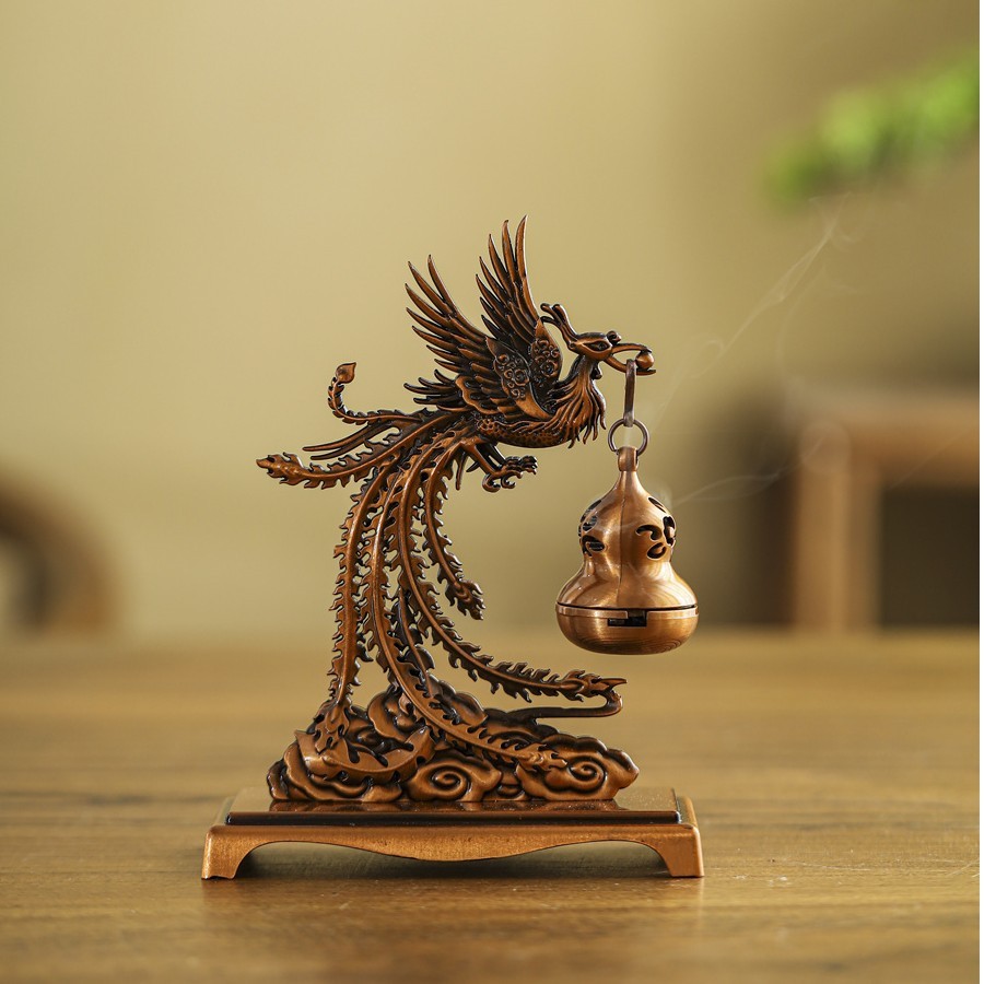 香蘭社 香炉 鳳凰 グリーン インテリア小物