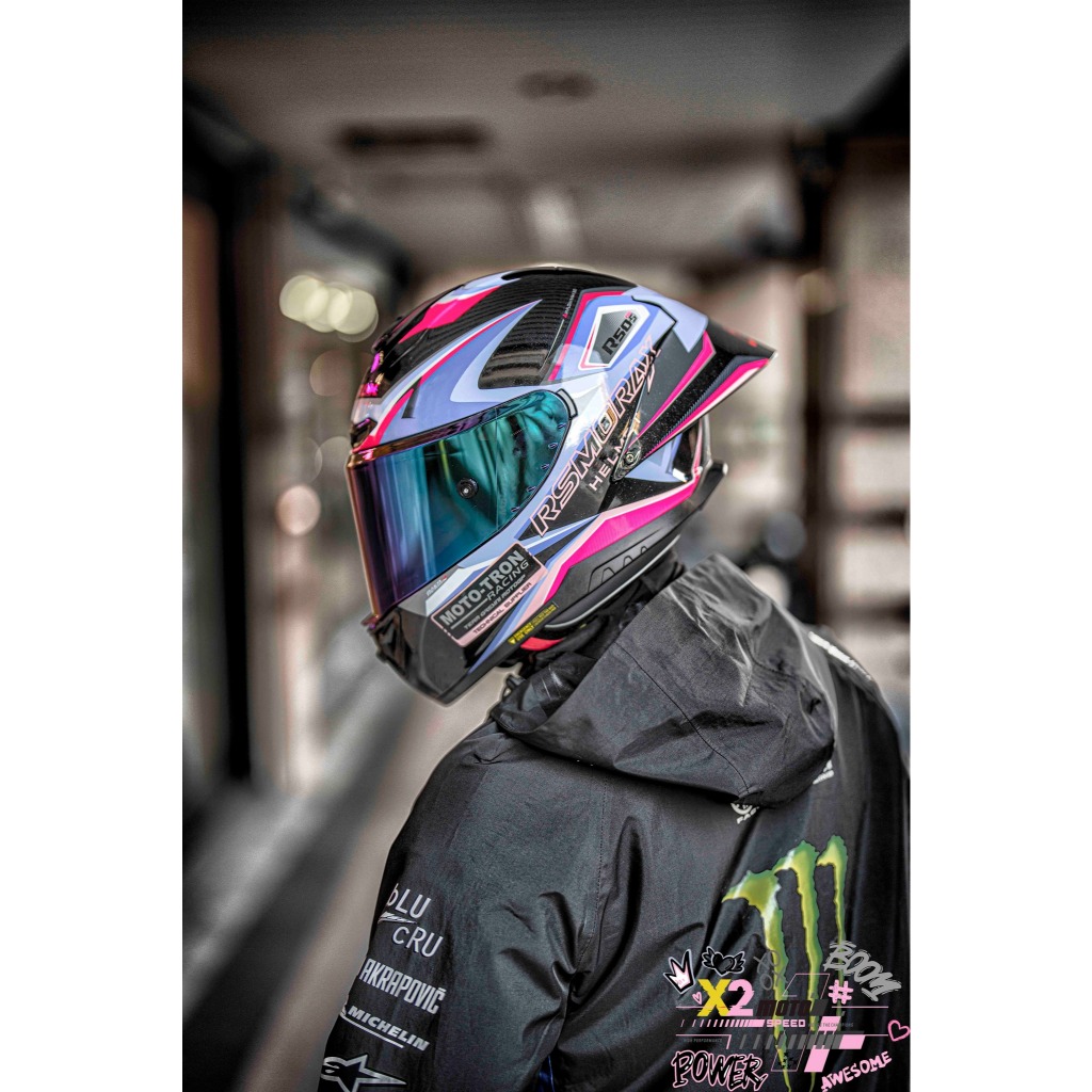 💟X2 Moto💟 Rsmorax® R50s Pro Moto-Tron MC7 黑/藍/粉 加大尾翼 | 蝦皮購物