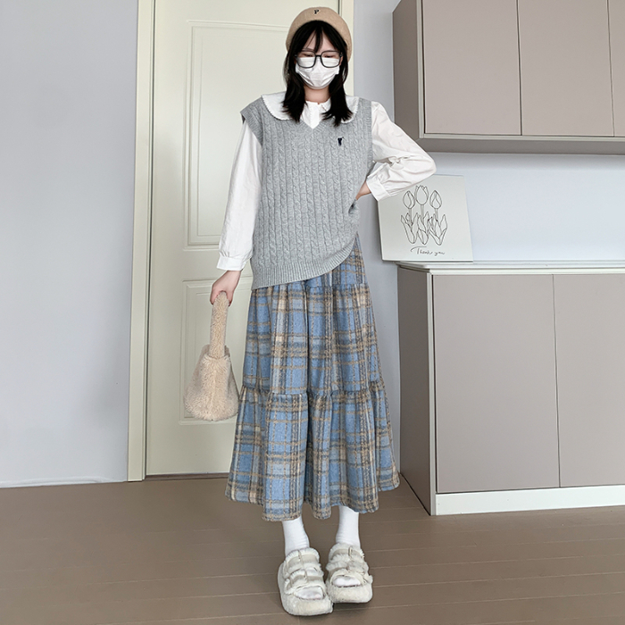 Cherry⑦】蛋糕裙長裙裙子短裙百褶裙a字裙包臀裙格子裙格子中長 Cherry⑦】蛋糕裙長裙裙子短裙百褶裙a字裙包臀裙格子裙格子中長