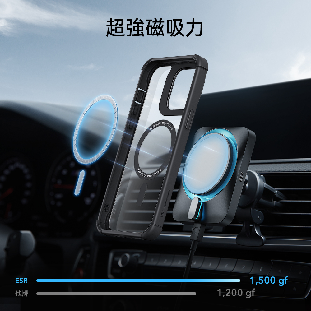 ESR 億色 巧盾超軍規 iPhone 15 Pro 6.1 吋 (2023) MagSafe 鏡頭支架款手機保護殼 - HaloLock