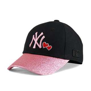 【MLB Old Fashioned Cap】NY 洋基 黑 金蔥 粉紅 老帽 愛心【ANGEL NEW ERA 】