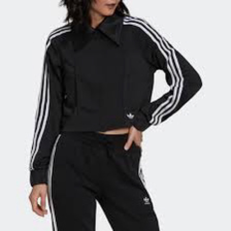 Adidas originals black track top hotsell