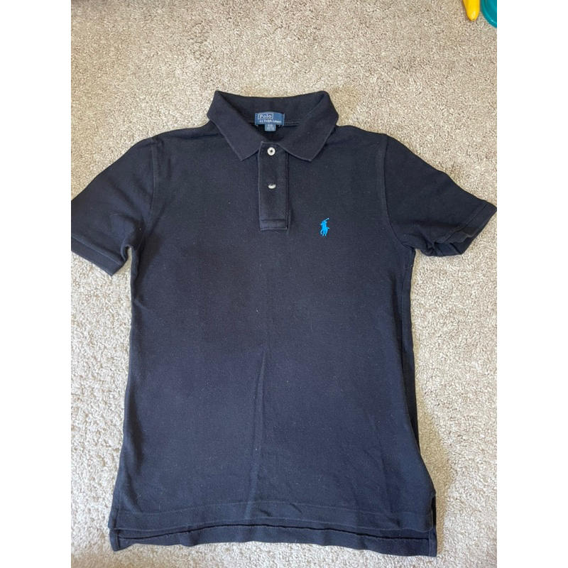 美國🇺🇸POLO Ralph Lauren 男大童款百搭休閒polo衫8/140cm 黑/白色分