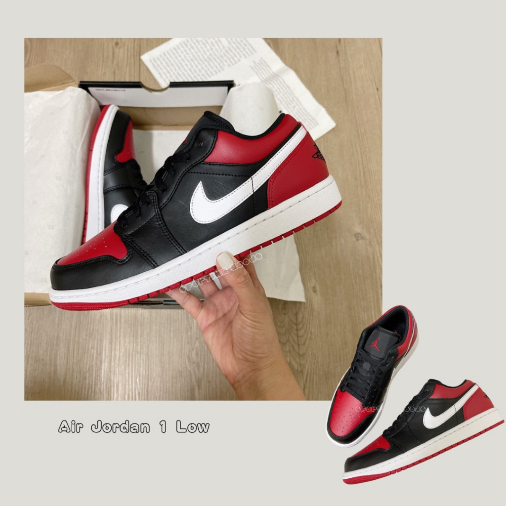 S.G NIKE AIR JORDAN 1 LOW BRED TOE 553558-066 黑紅白勾男鞋| 蝦皮購物