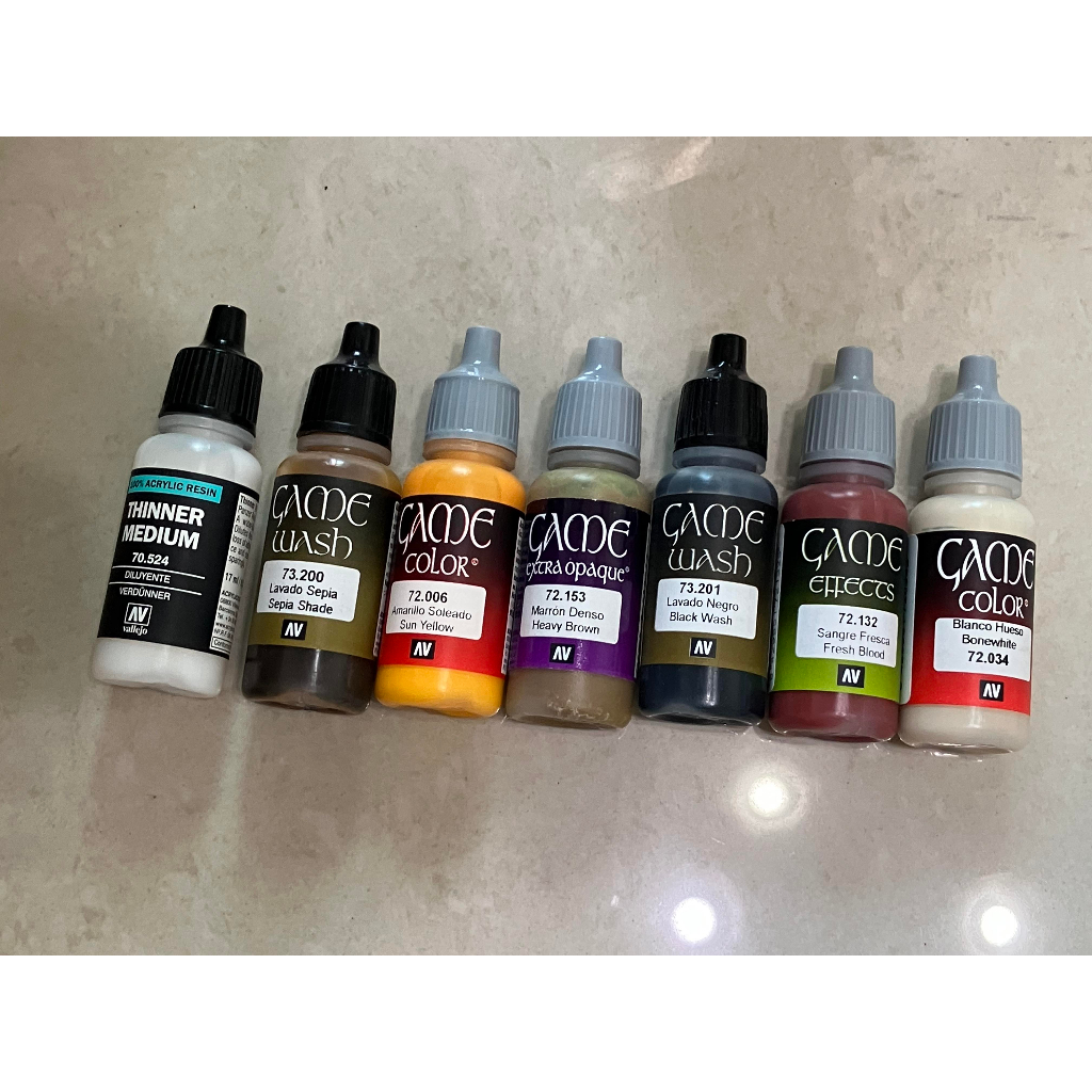 Acrylicos Vallejo AV漆 水漆 水性漆 遊戲色彩 表面底漆 補土 亮光漆 消光漆 漬洗液 稀釋劑 | 蝦皮購物