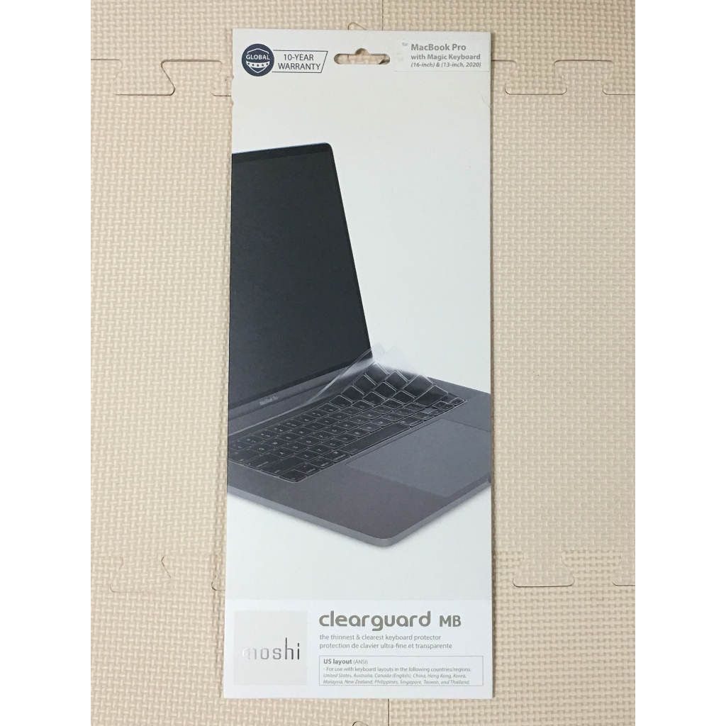 Moshi ClearGuard Air 13 – Protezione Tastiera Per MacBook Air 13” (2018-2020) – Trasparente, 0,1mm