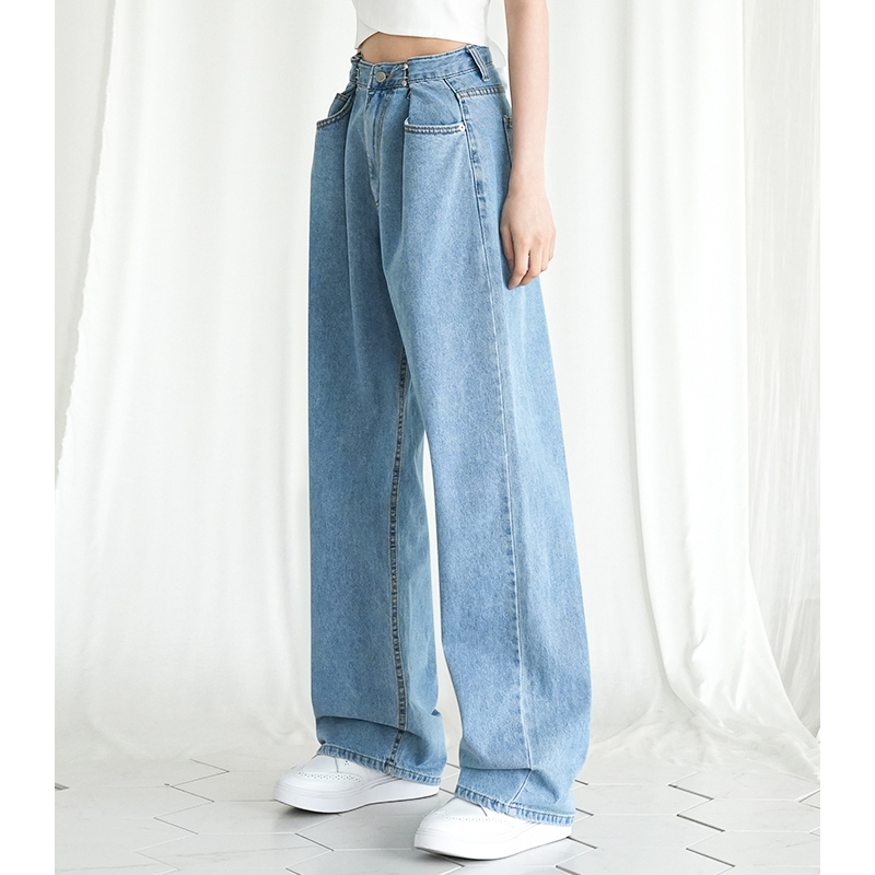 zz韓國代購🇰🇷】 AVANDRESS BUCKLE WIDE DENIM PANTS 牛仔褲寬