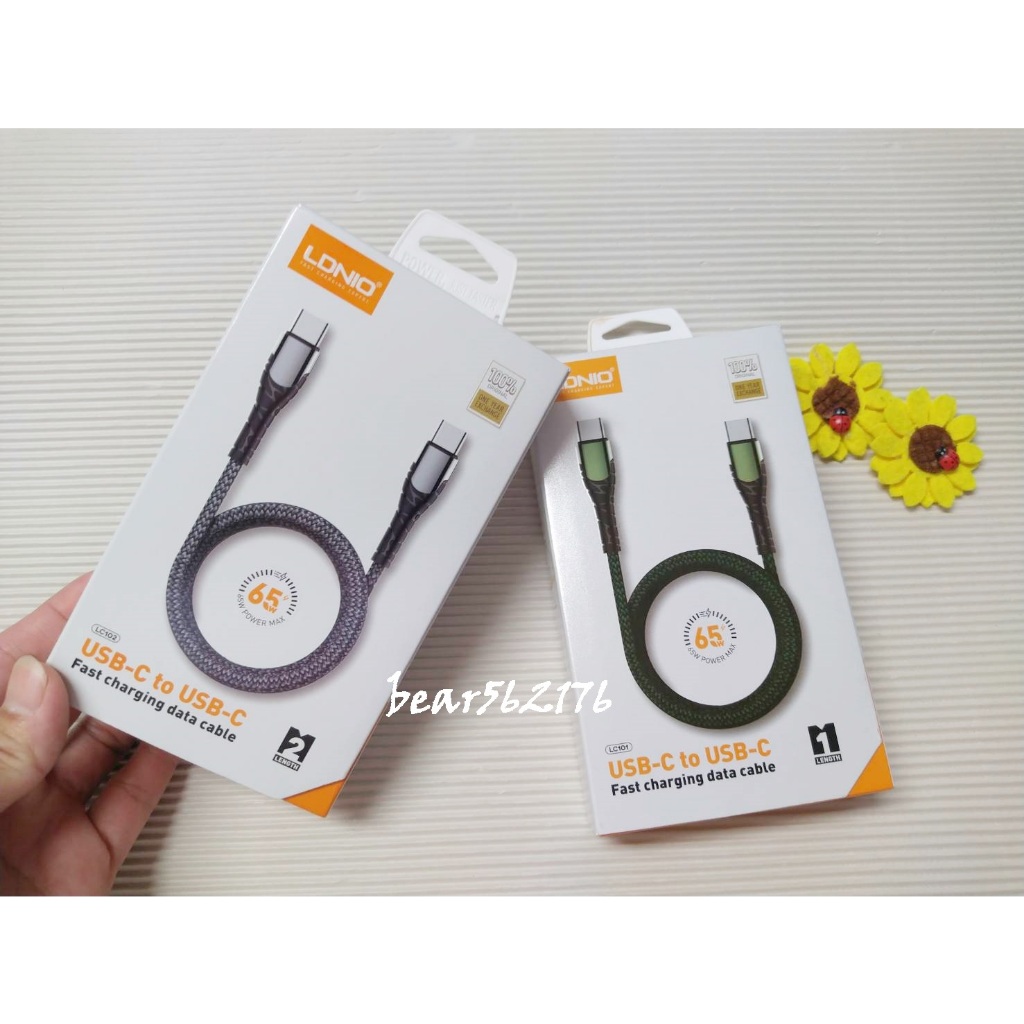 【LDNIO】力德諾 LC101/LC102 1米/2米 Type-C TO Type-C 快充線/傳輸充電線 | 蝦皮購物