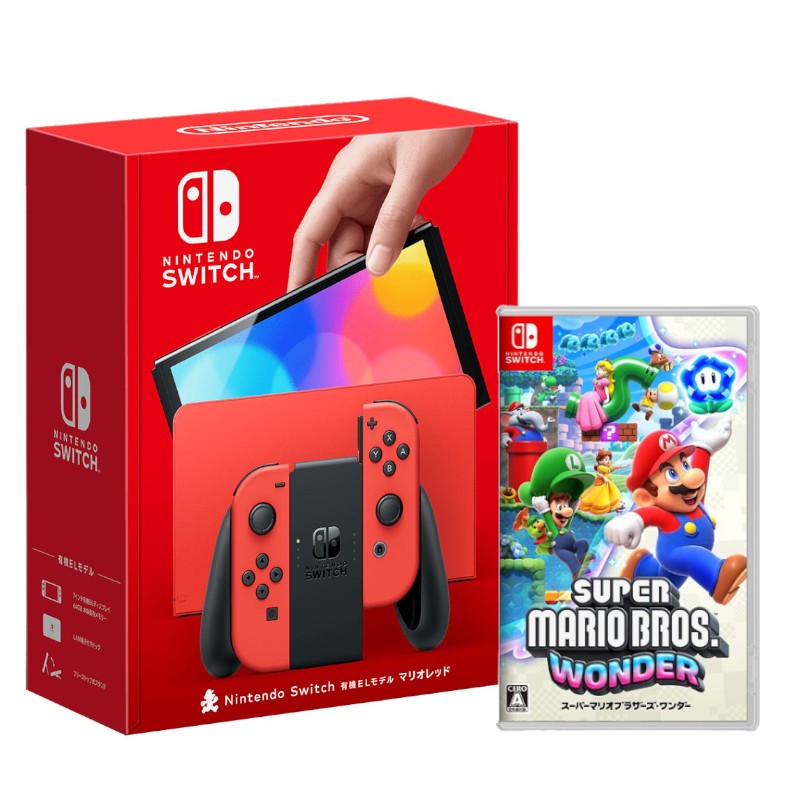 【ns】nintendo Switch Oled 主機 瑪利歐亮麗紅 電力加強版台灣公司貨 超級瑪利歐兄弟 驚奇《中文版》 墊腳石購物網 蝦皮購物