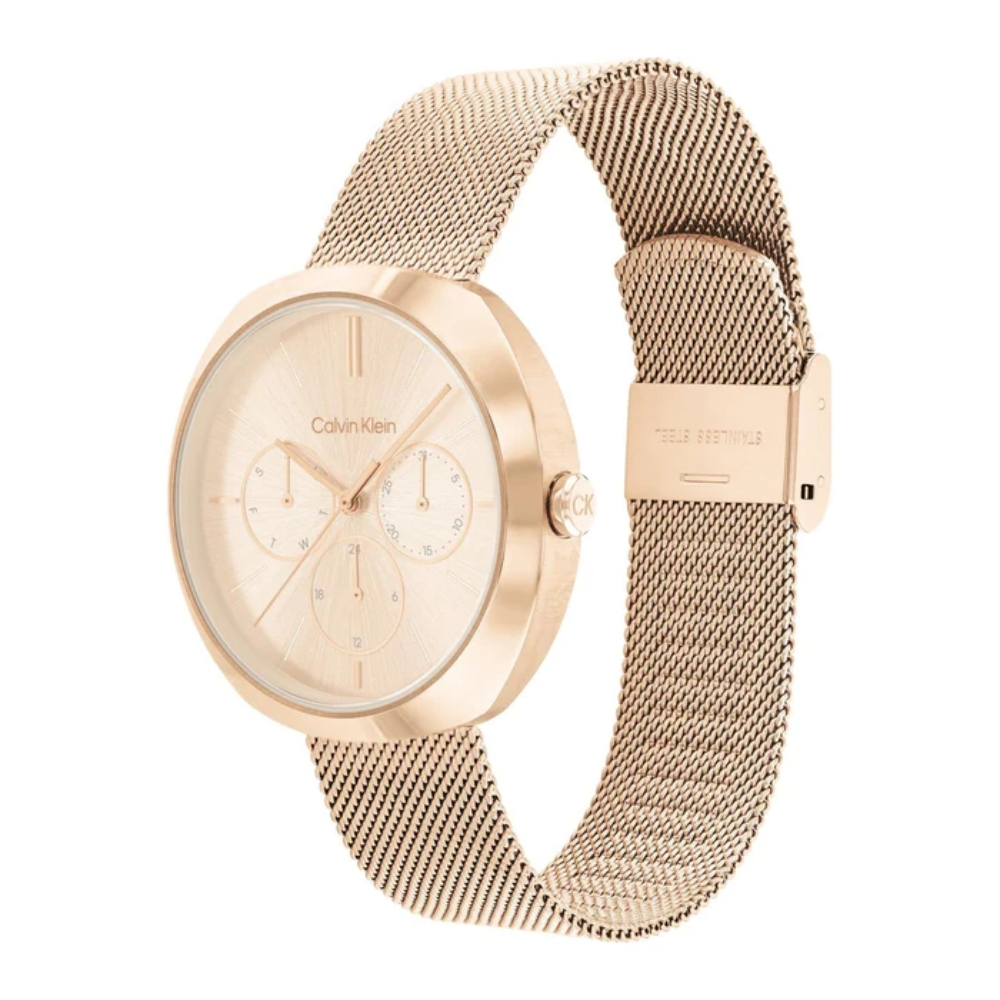 Calvin Klein CK 玫瑰金簡約日曆米蘭帶腕錶 38MM ( CK25200340 ) | 蝦皮購物