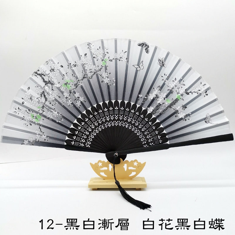 竹製手扇 古風摺扇 真絲扇 夏季 男女扇 櫻花折疊扇 道具跳舞扇 中國風 日式扇子 絹扇 | 蝦皮購物