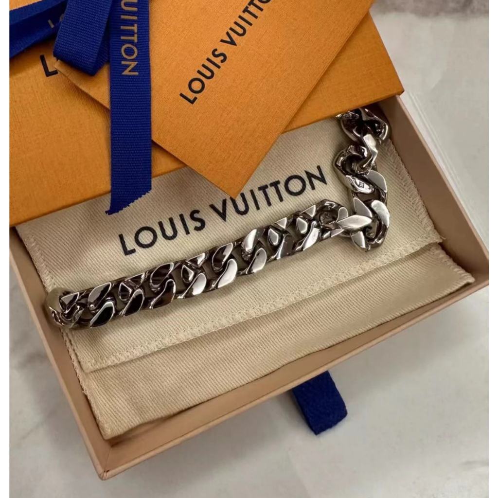 Louis Vuitton M00512 Monogram Beads Bracelet , Silver, One Size