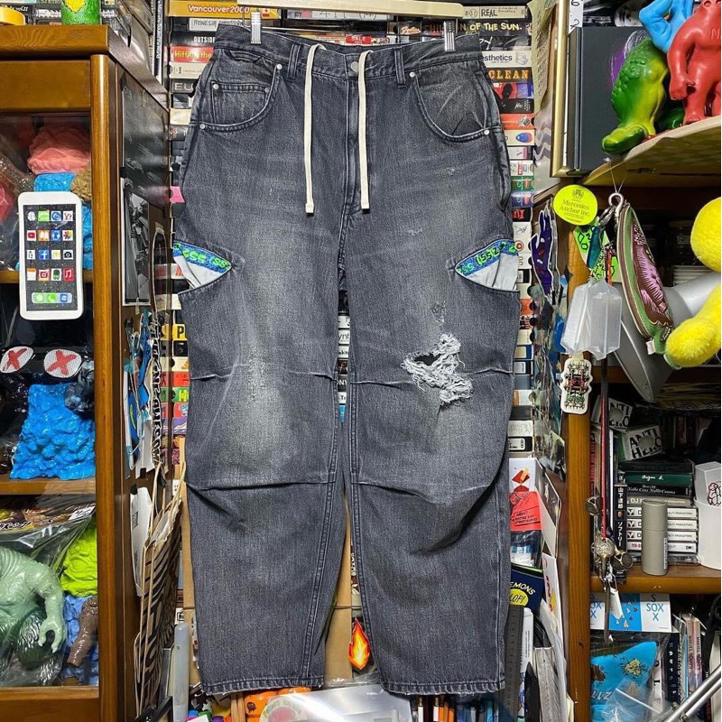 BEAMS Japan SSZ Damage Cut Denim 破壞 寬鬆 細節很多 XL號全新 深藍，另有黑灰