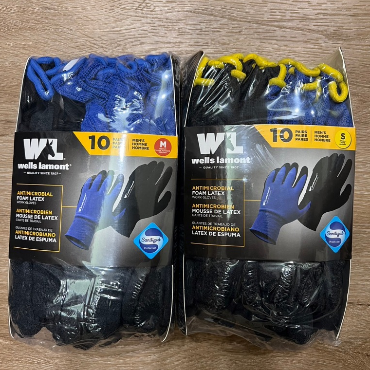 好市多 costco 工作手套 Wells Lamont 乳膠工作手套 尺寸 S M 全新現貨 | 蝦皮購物