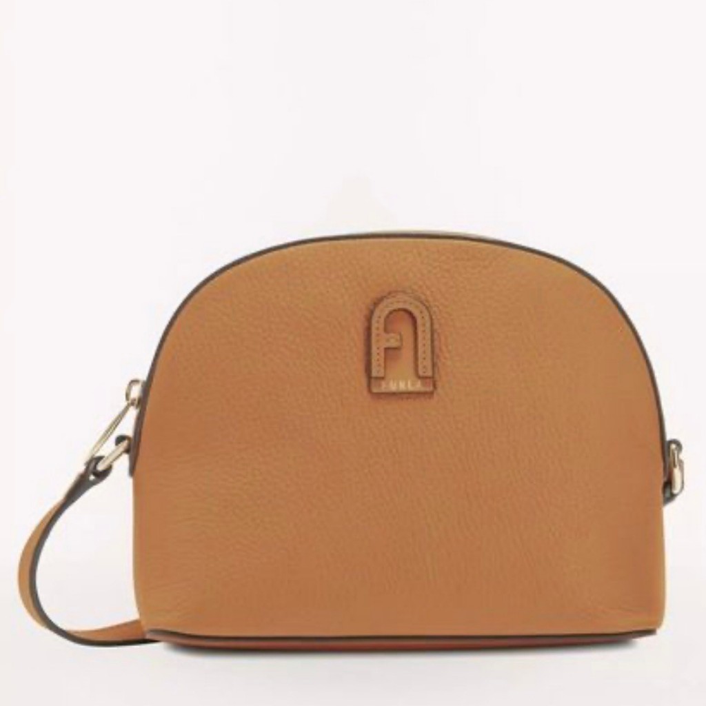 Furla sleek cheap mini crossbody cognac