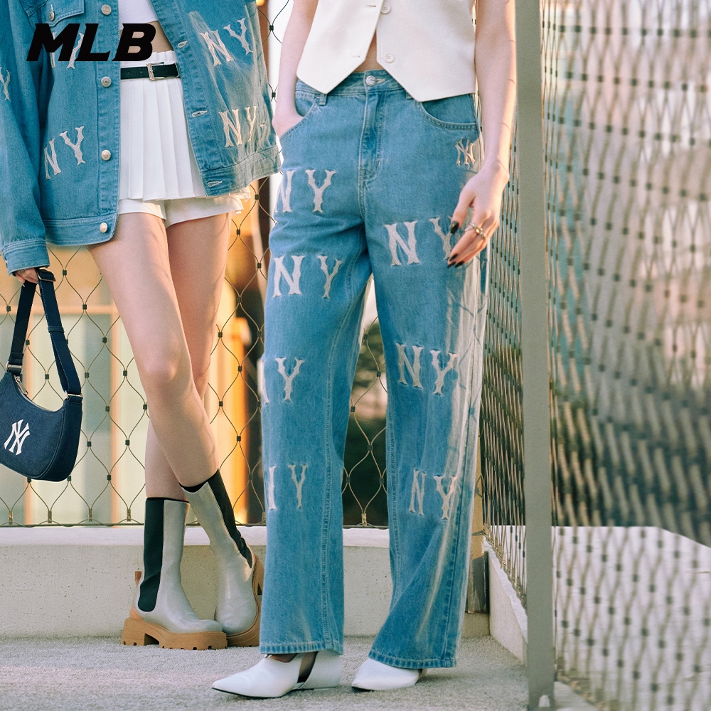MLB 女版丹寧牛仔褲 紐約洋基隊 (3FDPB0241-50BLL)【官方旗艦店】 | 蝦皮購物