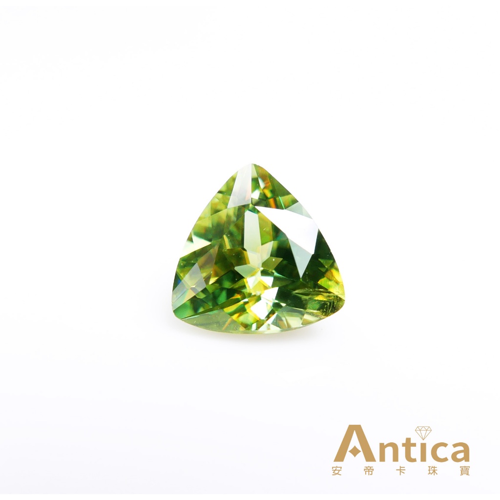[ANTICA] 榍石 1.48克拉 綠色 黃色 三角 巴基斯坦 天然無燒 Sphene（經理推薦）安帝卡珠寶 | 蝦皮購物
