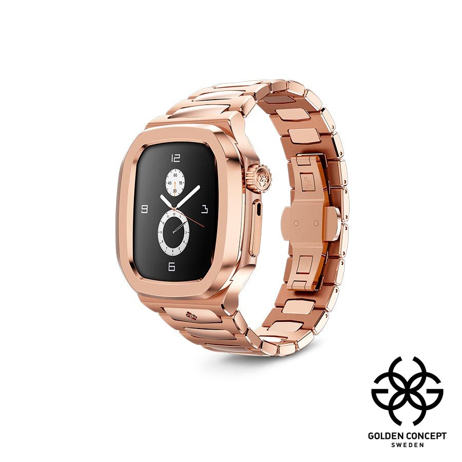 Golden Concept 錶殼APPLE WATCH 41mm 玫瑰金錶帶18K金PVD鍍層錶框RO41