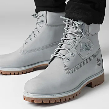 Timberland 男鞋淺灰橙綠極光紫夕陽紅磨砂革50週年6吋防水靴橡膠