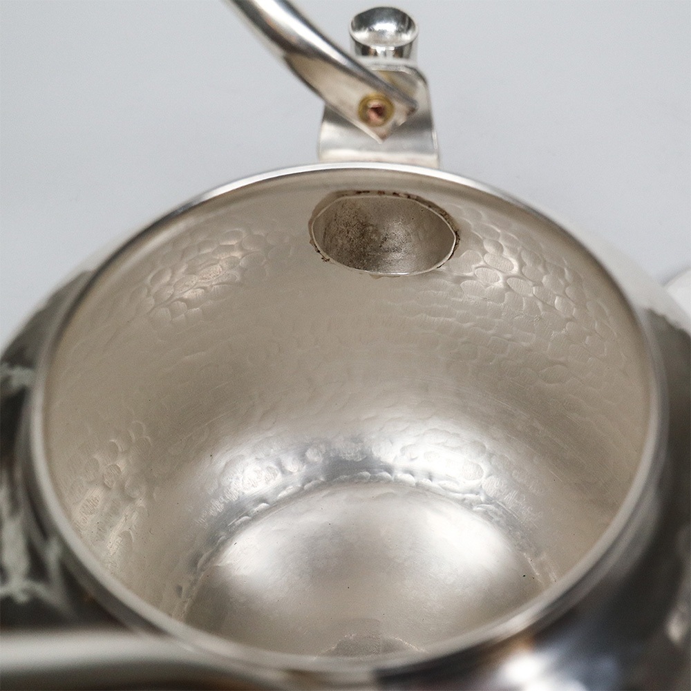 秀峰堂銀瓶鎚目湯沸1L 日本製銅鍍銀茶壺煮水泡茶福介商店| 蝦皮購物