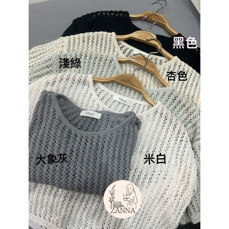 《zanna》5120 Mint牌）超級無敵柔軟qq棉洞洞衣冰涼單品上衣 彈力 女裝 女生衣著 洞洞上衣 短袖 圓領 蝦皮購物