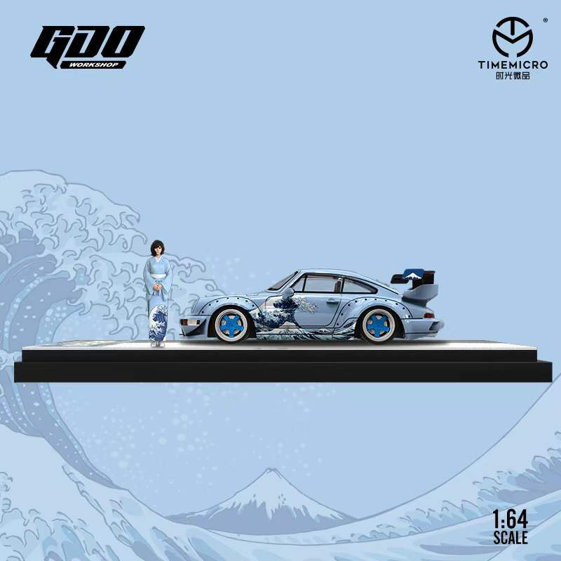 店舗良い TimeMicro GDO 1:64 RWB 964 911 葛飾北齋浮生繪世神奈川沖浪裏 ミニカー