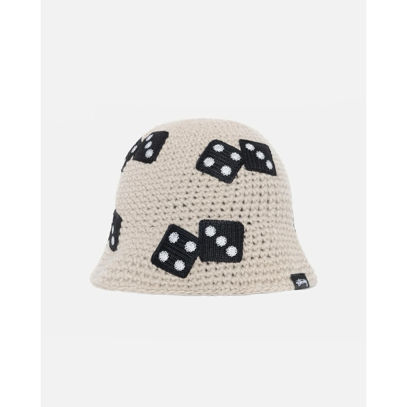 帽子 STUSSY DICE KNIT BUCKET HAT Stussy Dice Knit Bucket Hat Light Grey / Express / Genuine