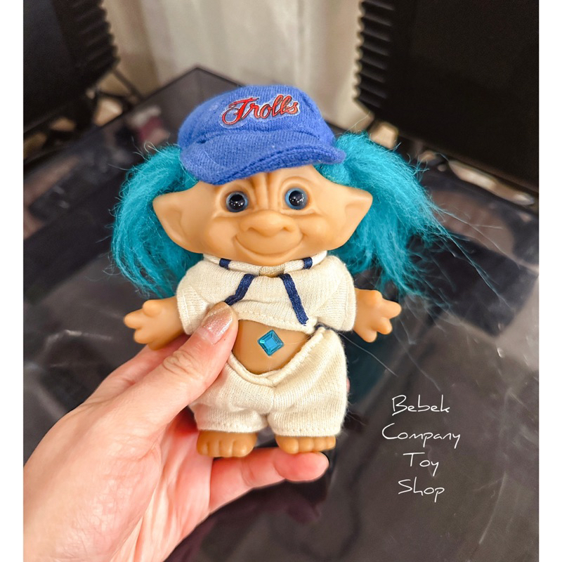 菱形 1980 VTG Troll Doll Gem trolls ⚾️棒球裝 醜娃 巨魔娃娃 幸運小子 寶石系列 藍綠 | 蝦皮購物