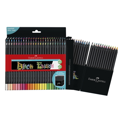 德國FABER-CASTELL輝柏Black Edition 黑旋風極軟油性色鉛筆紙盒裝-50色