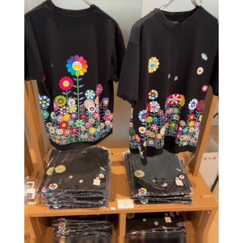 現貨🇯🇵日本村上隆京都美術館限定款太陽花黑色短袖| 蝦皮購物