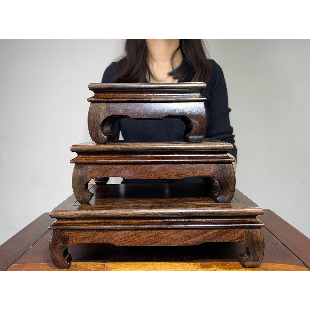 阿一藝品黑檀木【長方形底台】穩固型底座【大中小】 展示座原木