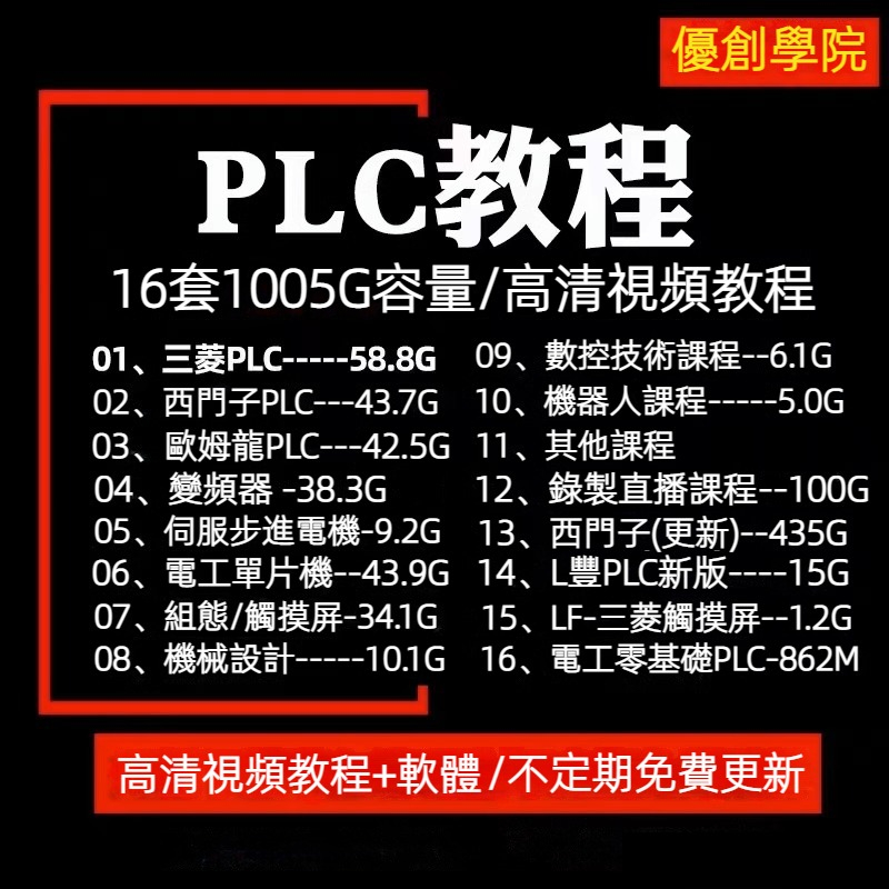 🔥🔥2023最新PLC编程教學入门到精通零基础自学全套资料视频教程三菱