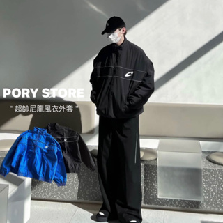 【PORY STORE】實拍 韓國 C字 運動外套 風衣 休閒外套 風衣外套 男生外套 外套 工裝外套 夾克 連帽外套