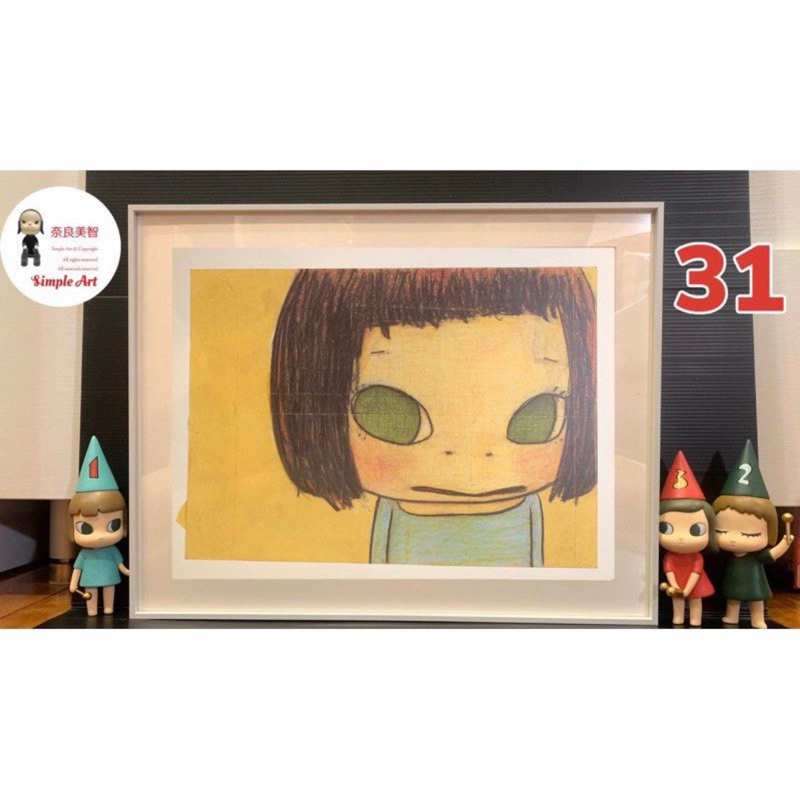 奈良美智絕版海報👍橫濱三年展原寸「含框」海報橫濱物語Drawing