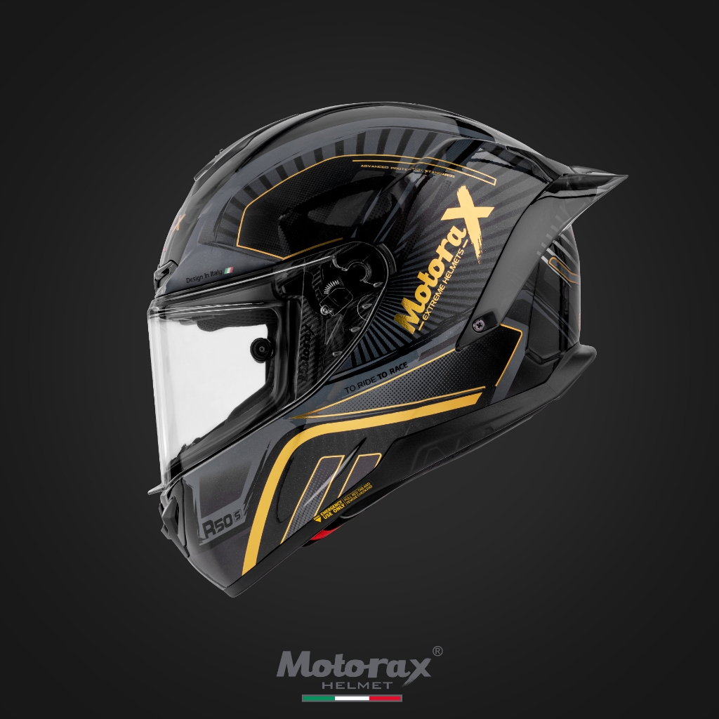 [Soga賣場] 附發票 摩雷士 Motorax R50s 全罩式 大尾翼 GADA2- 黑金色 | 蝦皮購物