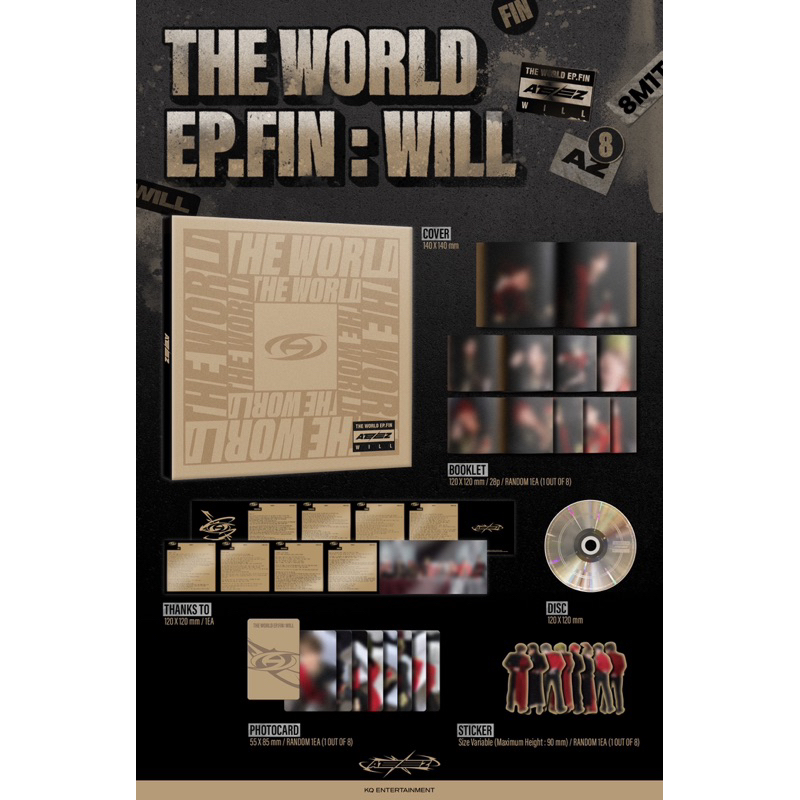 ATEEZ EP.FIN WILL うさ耳 FC 特典　 ユニバ　コンプ ATEEZ EP.FIN WILL うさ耳 FC 特典 ユニバ コンプ ATEEZ THE WORLD EP