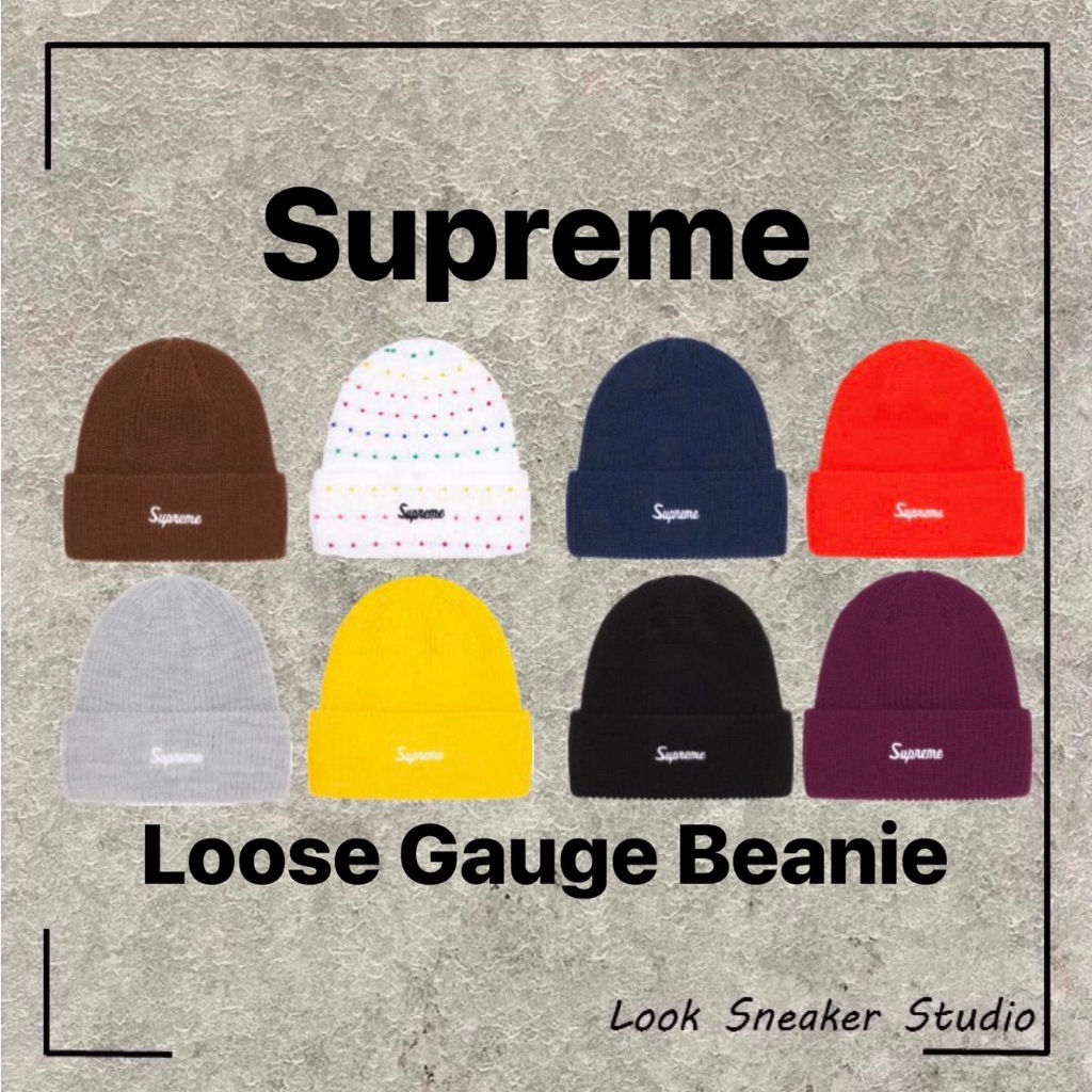 路克Look👀 Supreme Loose Gauge Beanie 毛帽logo 23FW 帽子| 蝦皮購物