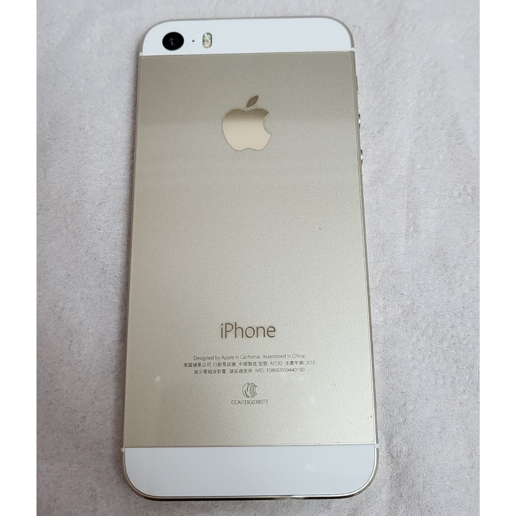 iPhone 5s 32G 金色 外觀良好 螢幕周邊稍微泛黃 在全白畫面下較明顯iPhone5s iPhone5 s