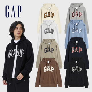 Gap 男女同款 Logo連帽外套 冰淇淋系列 碳素軟磨法式圈織系列-多色可選 (853131)