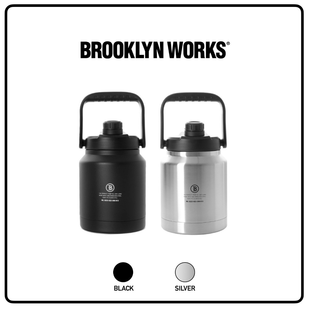 山森𝟯𝟰 ㋡ 預購2.5L 不鏽鋼保冰水壺黑色/ 銀BROOKLYN WORKS 保冰桶